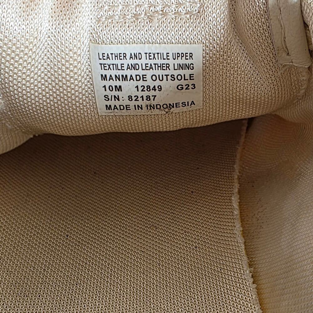 Tory Burch Hank Logo Leather Suede Lace Up Sneakers White Beige Size 10 - Picture 8 of 10